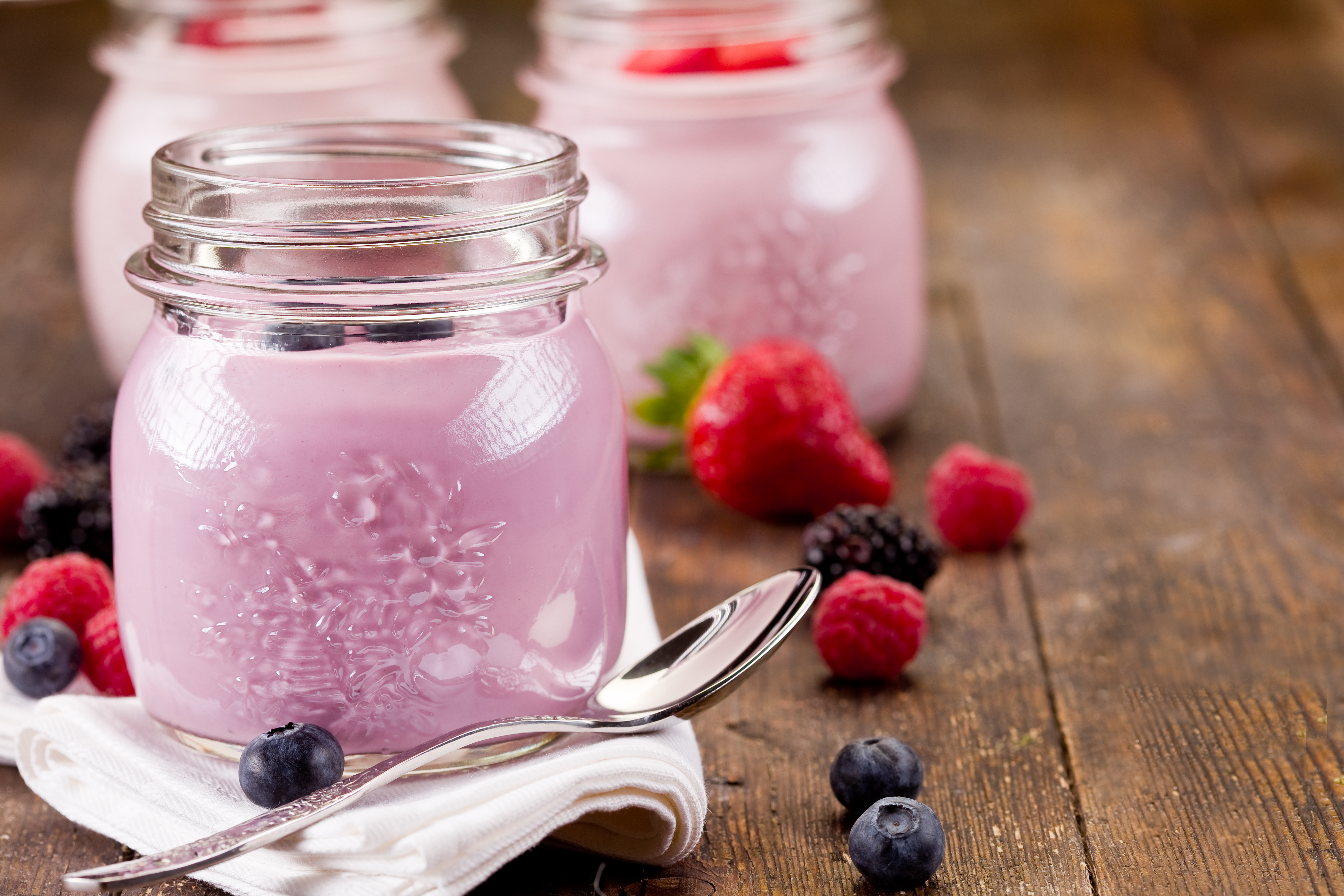 Homemade yogurt with fresh berries